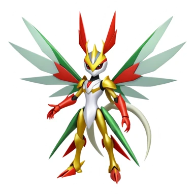 Cute Cool Edgy Shiny Ethereal Legendary Kartana-Digimon-Scizor-hybrid full body sticker