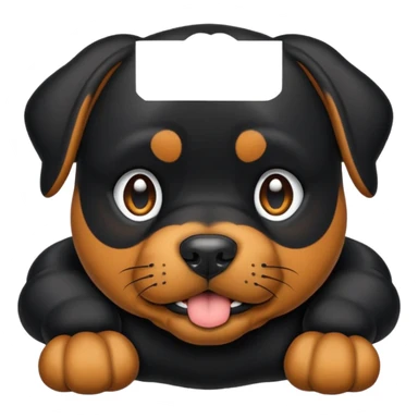 Crie um emoji de um cachorro rottweiler preto sticker