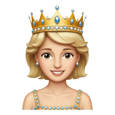standing, Princess Diana with a crown sticker