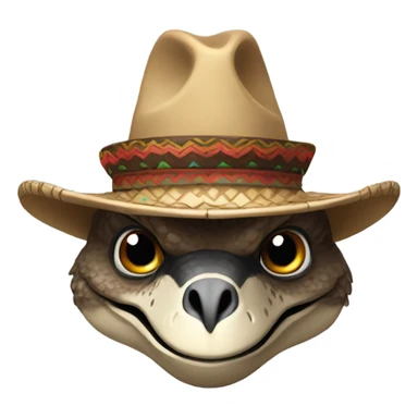Raptor with mustache and sombrero  sticker