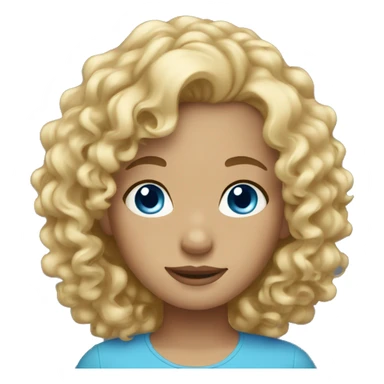 Girl with blonde curly hair and blue eyes sticker