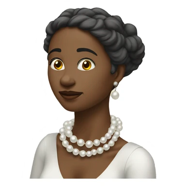 woman clutching her pearls on neck sticker