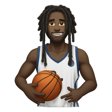 black guys with dreads and basketball  sticker