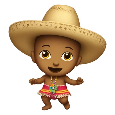 Baby dancing wearing a sombrero  sticker