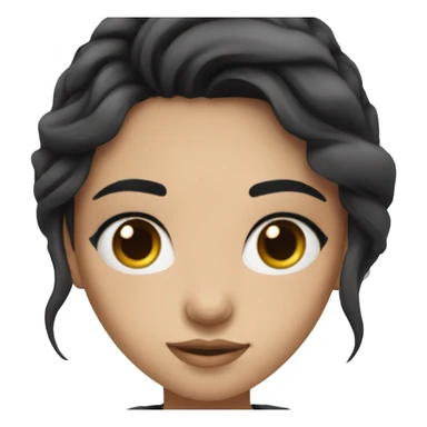 girl with fair skin and makeup with long black hair and brown eyes  sticker