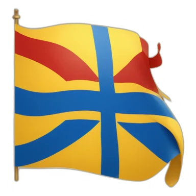 flag emoji with a blue Scandinavian cross with a red outline on a yellow background Ingermanland sticker
