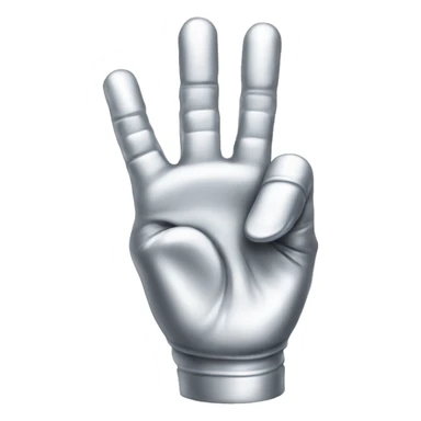 silver bionic peace sign hand sticker