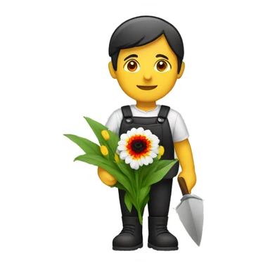 florist with flower of germany flag colors sticker