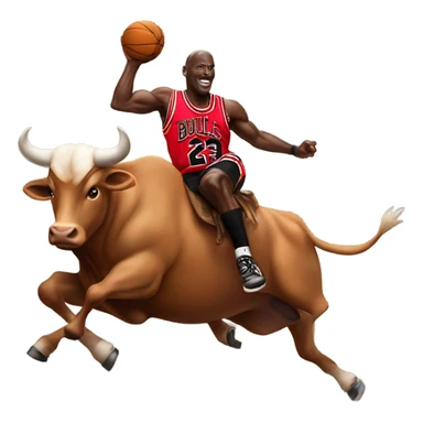 Michael Jordan riding a bull sticker