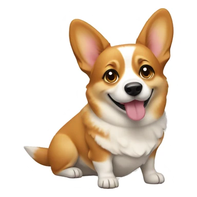 Corgi with a girl sticker