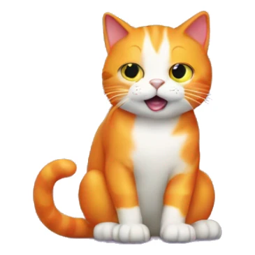 Orange cat farting a rainbow sticker