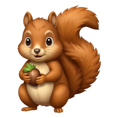 plump squirrel holding an acorn in a park sticker