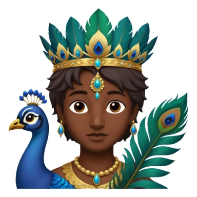 Krishna with feather crown sticker