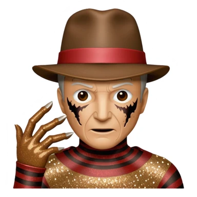 glitter claw freddy krueger sticker
