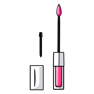 shiny pink lip gloss with applicator sticker