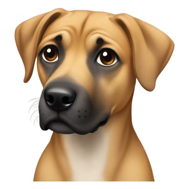 Young black mouth cur dog  sticker