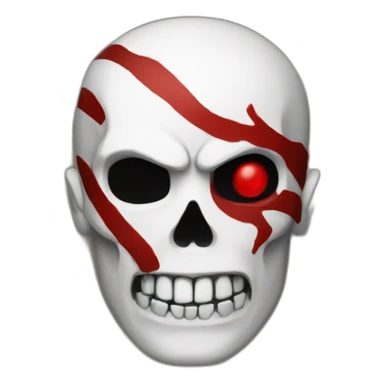 Kratos red mark on a skull Samsung style sticker