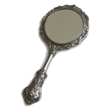 vintage hand mirror silver sticker