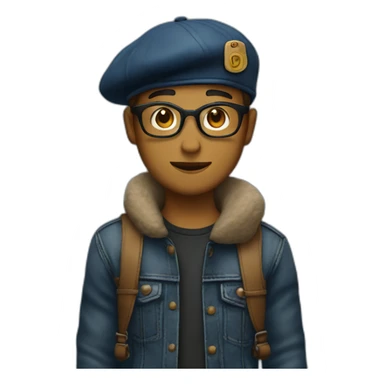 newjeans member with beret on sticker