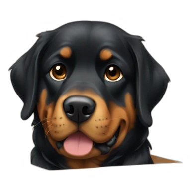 A Rottweiller hugging à golden retriever in box sticker