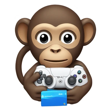 A monkey holding a PlayStation 5 sticker