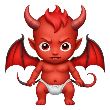Cute baby devil in a diaper sticker