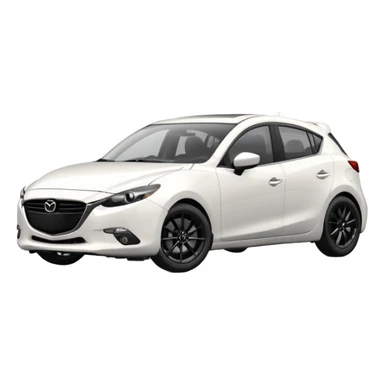 white mazda 3 blakc wheels new shape sticker