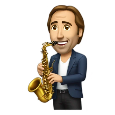 Nick cage playing saxaphone sticker