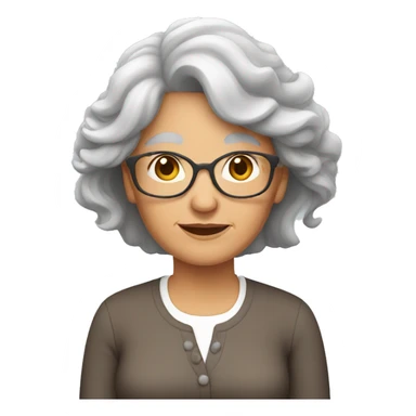 Grandma with long brown hair sticker