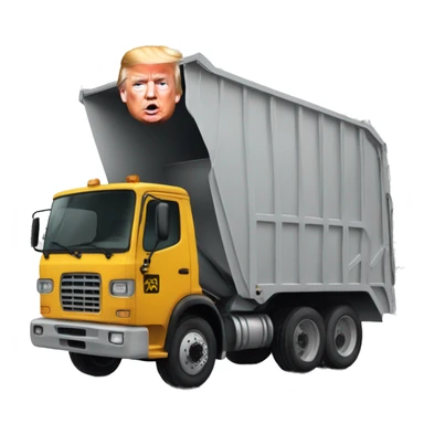 Donald Trump in a trash truck sticker