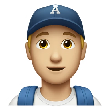 White Boy wearing baseball cap leaving school sticker