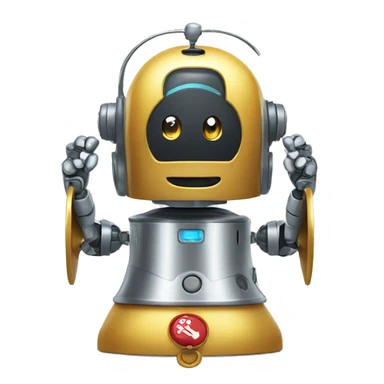 robot ringing  bell sticker