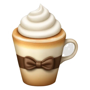 cup cappuccino  with white bow  sticker