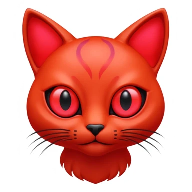 neon red alien cat sticker