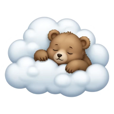 Baby bear sleeping on cloud sticker