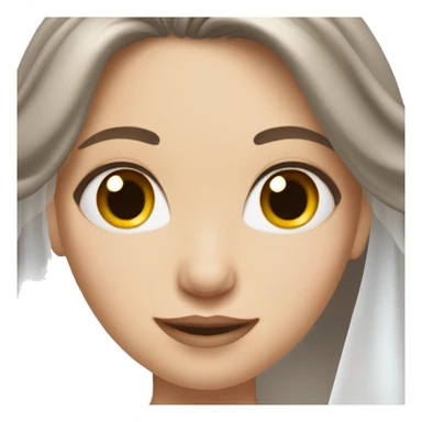 White girl with shinny brown and gray hair in her wedding  sticker
