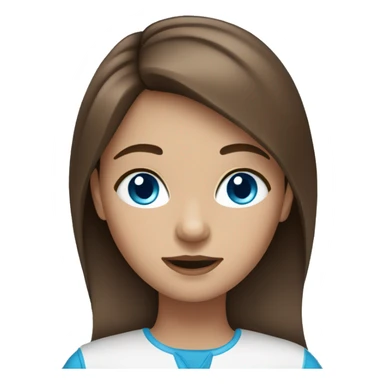 brown haired girl with blue eyes  sticker