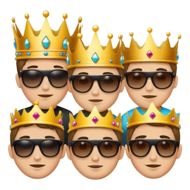 crown with sunglasses wear 5 handsome guys sticker