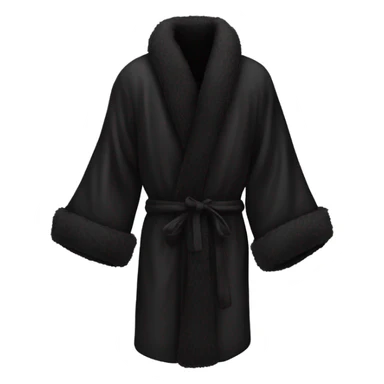 black silk robe with black fur sticker