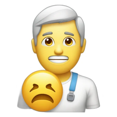 Una cara sin cubrebocas aguantando la respiración sticker