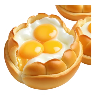 3D rendered Hong Kong egg puffs (鸡蛋仔) torn open showing fluffy interior, authentic bubble pattern, hyper-realistic texture contrast between crispy exterior and soft inside, glossy bubbles sticker