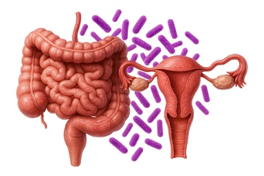 intestino umano anatomico realistico accanto ad un utero umano anatomico realistico, dietro i due organi fluttuano batteri intestinali con questo colore: #971ef1, iperrealistico 4k
isolata su sfondo bianco sticker