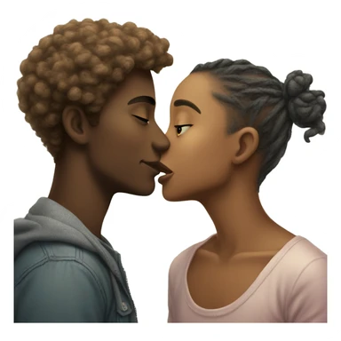 A fair coloured boy kissing on tha forhead of a fair coloured girl  sticker