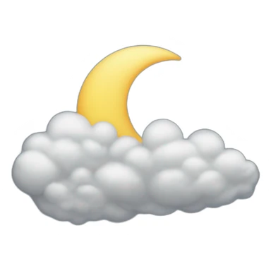Crescent Moon on top of cloud sticker