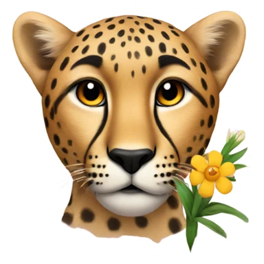 Cheetah with flowers sticker