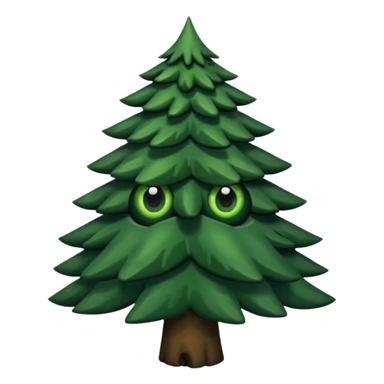 sapin avec deux gros yeux noirs sticker