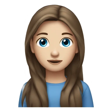  A girl with a pony brown hair and blue eyes sticker