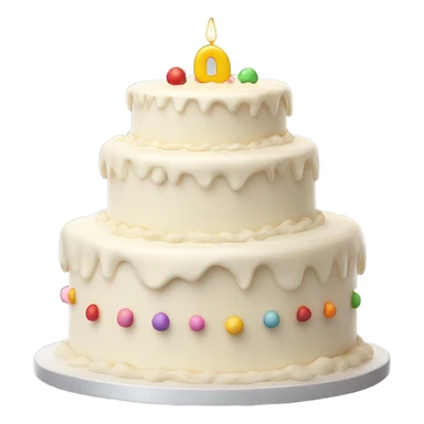 Realistic layered birthday cake vanilla sticker