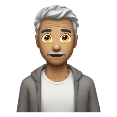 Man white heart attack sticker