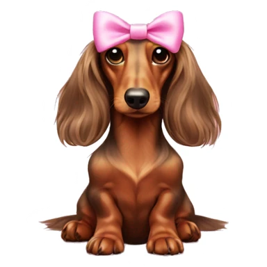 Long haired dachshund with pink bows sticker